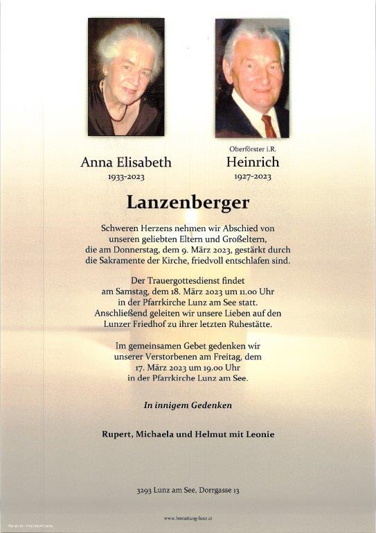 Anna Elisabeth und Heinrich Lanzenberger